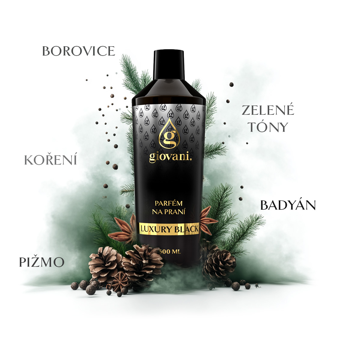 ingredience parfému na praní Giovani Luxury Black