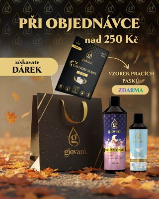 V Giovani® rádi rozdáváme radost! 💛 Ke každé objednávce nad 250 Kč přibalíme dárek – vzorek pracích pásků! 🫧 Máte možnost...